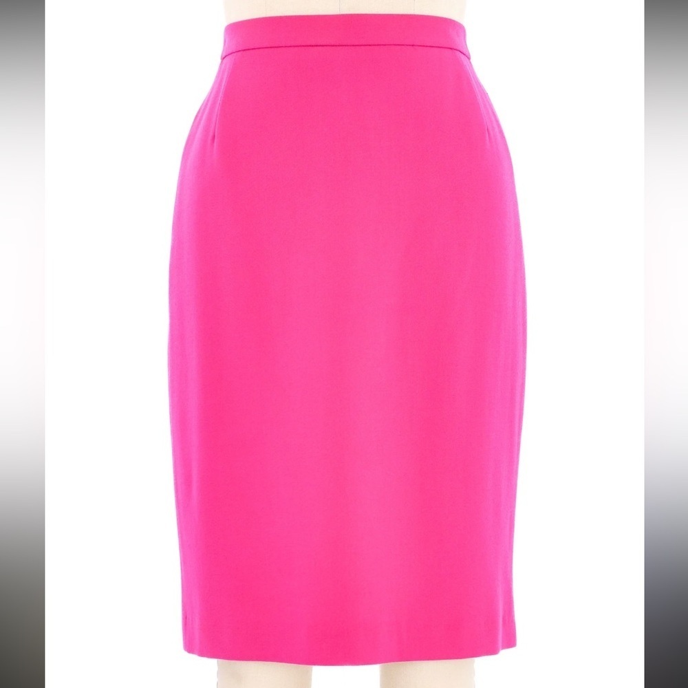 ESCADA FUCHSIA NEON PINK WOOL SKIRT Sz 36